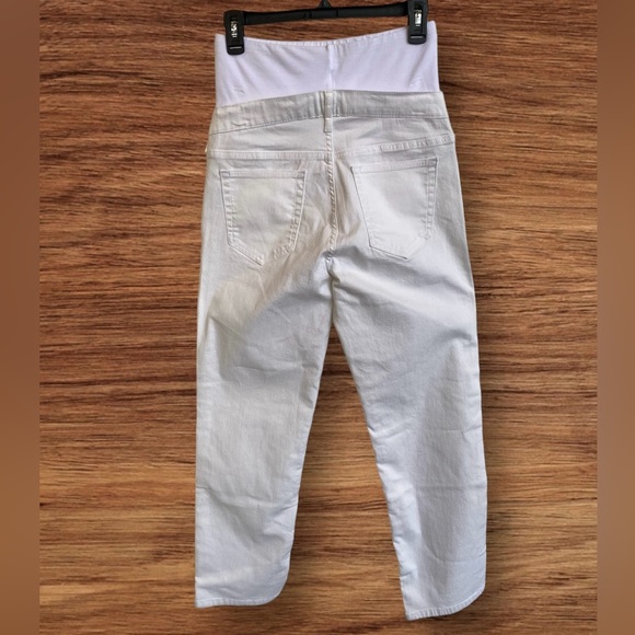 🆕 Gap Maternity True Waistband Full Panel Vintage Slim Jean White Size 4 - Picture 3 of 12